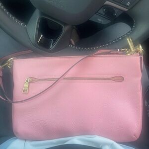 Pink Leather Crossbody Bag - Gold Hardware